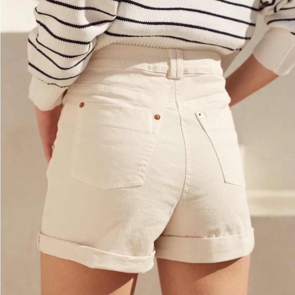 NWT Deluc Gimli Ivory Cream Beige High Waist Shorts